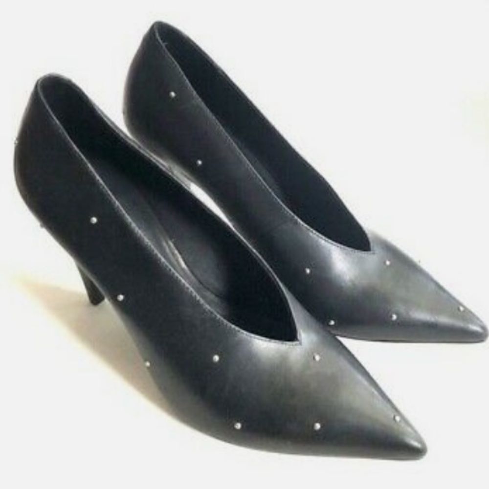 AllSaints Women's Adrianna Studded Leather Heels Shoes Size 37